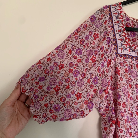 Knox Rose Puff Sleeve Shirt | Peasant Shirt | Size Medium | Floral Shirt - Picture 2 of 4